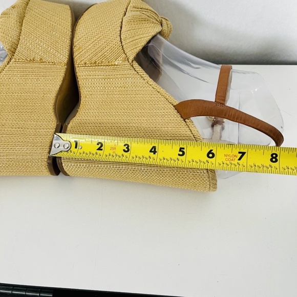 Michael Kors size 10 Benji Denim Platform Wedge Sandals Natural Color Boho - Picture 5 of 12